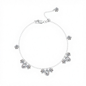 925 Sterling Silver Trendy Sparkling Purple Water Drop Zircon <b>Charm</b> <b>Beaded</b> <b>Bracelet</b> for Women Party Gift Fine Jewelry - Product Image 2