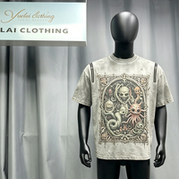 T-shirt décontracté vintage surdimensionné en coton 100% avec impression DTG, logo personnalisé, effet vieilli, streetwear, vêtements unisexes