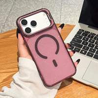 Étui de téléphone transparent avec paillettes, chargement sans fil, magnétique, antichoc, pour 18 Pro Max, support d'objectif, étui de protection en PC TPU (8