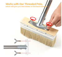 Brosse applicatrice pour teinture de terrasse avec manche en plastique de 60 pouces de long et poils en nylon de 7 pouces de large, qualité industrielle pour la teinture et la peinture des terrasses en bois
