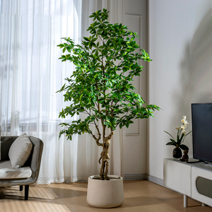 Mô Phỏng Bigpieris Japonica Bonsai Trong Nhà/Ngoài Trời Giáng Sinh Trang Trí Uv-Chứng Nhận Màu Xanh Lá Cây Lá PE Nhân Tạo Nhựa Cây UV - Product Image 5