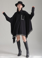 Robes pour femmes Lady Elegant Personalized Irregular Rivet Dress Fashion New Casual Loose Long Sleeve Midi Dress