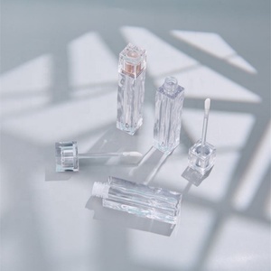Crystal Clear Rectangle ABS Lip Gloss <b>Tube</b> Lid 3.5ml Luxury Cosmetic Packaging Recyclable Embossed Design - Product Image 4
