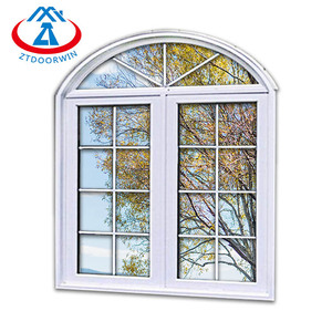Zhtdoors lớn kính nhôm gỗ ra ngoài Swing pháp vòm bên ngoài cửa sổ nhà cửa sổ - Product Image 5