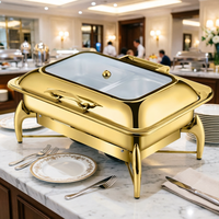 Réchauds de buffet professionnels en acier inoxydable 9L, chauffe-plats à gaz pour la restauration et la préparation des aliments