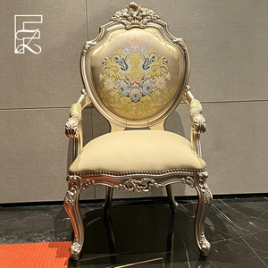 Ensemble de table et chaises de salle à manger de luxe français, armoire à vin en <span class=keywords><strong>acajou</strong></span> massif sculpté à la main, finition <span class=keywords><strong>feuille</strong></span> d'or champagne, design antique - Product Image 5