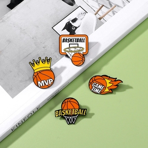 Broche de basketball en métal, motif de sportif en action (saut en hauteur), finition laquée, accessoires de bijouterie, épingles et badges métalliques - Product Image 6