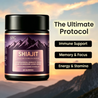 Gummies de Shilajit Naturel OEM : Soutien Immunitaire et Énergie Instantanée – Complexe Ashwagandha et Mousse de Mer, Pastèque, Haute Puissance, Vrac