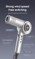 Sèche-cheveux professionnel de haute qualité à faible bruit, haute vitesse, sans pales, à anions, avec écran LCD et buse magnétique