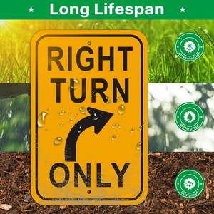 Señal <span class=keywords><strong>de</strong></span> giro a la derecha <span class=keywords><strong>de</strong></span> solo 12*18 pulgadas, aluminio, reflectante, camino <span class=keywords><strong>de</strong></span> gestión municipal, marcado especial, autopista - Product Image 4