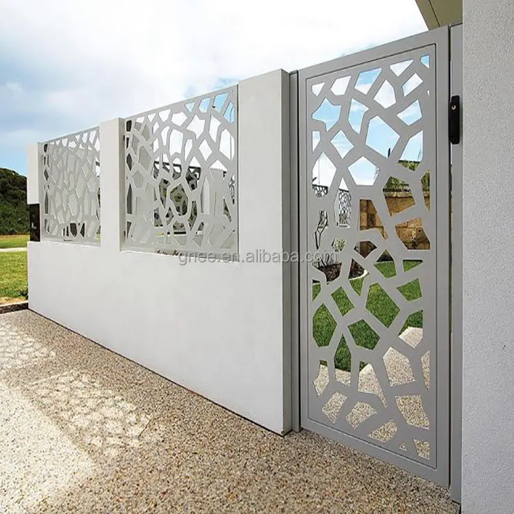 Exterior Natural Oxidized Corten Steel Fences Aluminum Garden Fence Panel for Villa Enclosures