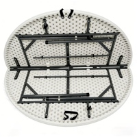 Tables et chaises pliantes rectangulaires et rondes en fer et plastique pour l'extérieur, assemblage rapide, 180 cm, pour gymnases, hôtels, jardins, fêtes