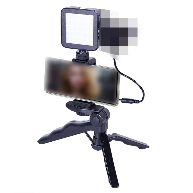 Perlengkapan Live Streaming Kit Vlog Aliexpress dengan Tripod Mini Bi-color Mikrofon Lampu Led Youtube Vlog Mic Set