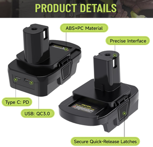 Bộ chuyển đổi Pin tương thích với <span class=keywords><strong>Ryobi</strong></span> <span class=keywords><strong>18V</strong></span> một + Công cụ chuyển đổi cho pin Dewalt 20V & Mil-waukee <span class=keywords><strong>18V</strong></span> để hoạt động với các công cụ <span class=keywords><strong>18V</strong></span> - Product Image 3