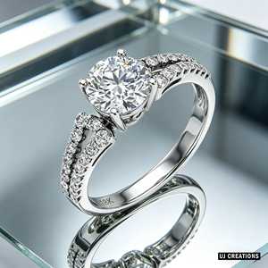 Anillo de Boda Personalizado de Oro Sólido S925/10K/14K/18K con Diamante Cultivado en Laboratorio de Un Quilate, Corte Brillante, Calidad VVS-VS, para Fiesta - Product Image 4