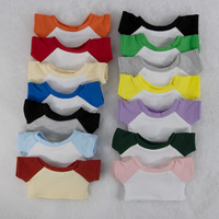 Vêtements de poupée de la série Cotton Fantasy 10cm 15cm 20cm, vêtements pour bébés, T-shirt à manches raglan contrastées, chemise de base