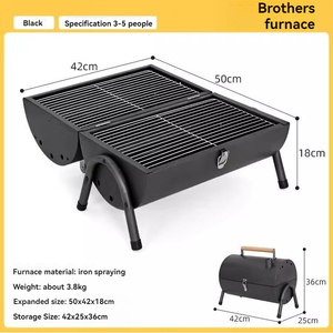 Portable <strong>Charcoal</strong> <strong>Grill</strong> Outdoor TableTop Barbecue Cooking <strong>Mini</strong> BBQ Smoker <strong>Grill</strong> - Product Image 2