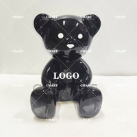 Ensemble d'ornements en résine en forme de cœur, de ballons et d'ours en peluche, modèle de logo personnalisé, pour sculpture artistique