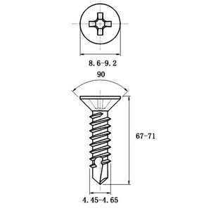 Tornillo Moderno de Acero con Cabeza Hexagonal Avellanada para Uso en Exteriores, Salas de Estar, Hospitales, Escuelas, Salones, Hogares, Oficinas y Supermercados - Product Image 6