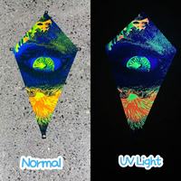Tapisserie Mandala Alien Réactive aux UV, Toile de Fond Néon Psychedélique pour Fête Rave, Décoration de Festival