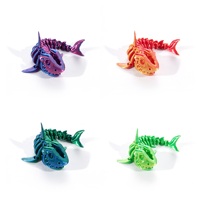 Squelette de requin articulé en plastique PLA imprimé en 3D, jouet flexible, figurine anti-stress, décoration de bureau, modèle animal personnalisé OEM, cadeau