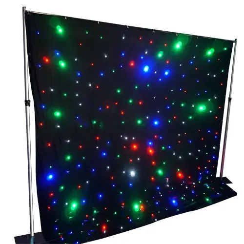 Teleskopik dekorasi backdrop berdiri pipa dan tirai untuk led bintang tirai penglihatan