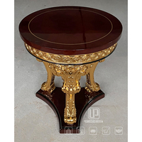 Hecho a mano, personalizado, clásico, hoja de oro de 24 quilates, cama de lujo, mesa auxiliar de madera nórdica