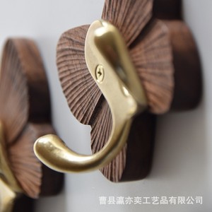 Wooden Butterfly Shape Wall <b>Hook</b> Walnut Solid <b>Wood</b> Self Adhesive <b>Coat</b> <b>Hook</b> For Home Bedroom - Product Image 2