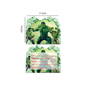 Ensemble de vaisselle jetable en papier pour décoration de fête d'<span class=keywords><strong>anniversaire</strong></span> sur le thème de <span class=keywords><strong>Hulk</strong></span> vert - Product Image 4