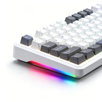 Keyboard Mekanik Nirkabel Tri-Mode BT5.0/2.4GHz/USB-C Hot Swappable Keyboard Kustom RGB Backlit untuk Gaming PC PS