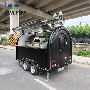 Remolque de Comida Móvil Comercial ONLYWE, Remolque de Catering, Remolque de Concesiones con Estructura de Acero, Carrocería Aislada con Puerta Lateral de Acceso Trasero - Product Image 4