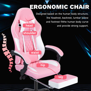 Chaises de jeu vidéo ergonomiques en cuir, chaises de jeu pour ordinateur, massage, soutien lombaire, repose-pieds, chaise de jeu ergonomique réglable - Product Image 5