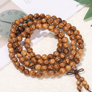 JD Pulsera de cuentas de agarwood de 8 mm, estilo <span class=keywords><strong>maratha</strong></span> budista, con talismán y cuentas de rosario, unisex, multicapa, de moda - Product Image 5
