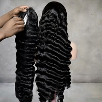 Perruques Lace Front Cheveux Humains Densité 250% Base Soie 5x5 Ondulation Profonde 36 Pouces Sans Nœuds Qualité Supérieure 30 Pouces Sans Chute