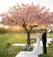 Arbre artificiel de cerisier en fleurs de 3 m avec lumières LED, taille et couleur personnalisables, écologique, décoration de mariage intérieure/extérieure