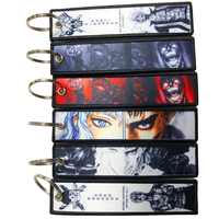 Étiquette de jet personnalisée broderie impression étiquette de vol personnalisée Anime Al Por Mayor Porte Cle Brode Anime Jet Tags porte-clés