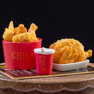 โมเดลเรซิ่นรูปไก่ทอดจิ๋ว ของตกแต่งโต๊ะทำงาน อุปกรณ์ DIY - Product Image 3