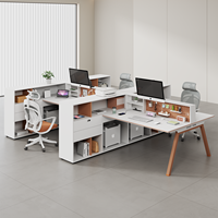 Ensemble de postes de travail modulaires en bois Shuo Ran pour bureaux commerciaux, autoportants, garantie 5 ans, tiroirs de rangement utilitaires 2/4/6/8