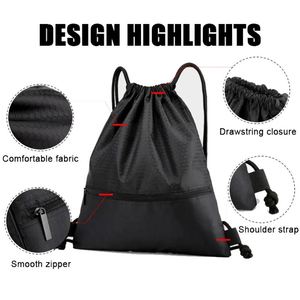Sacs à cordon promotionnels avec bande réfléchissante pour l'école, le yoga, le sport, la gym et les voyages - Product Image 2