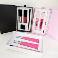 Kit 3-en-1 Brillant à Lèvres et Crayon Contour des Lèvres Imperméable Haute Pigmentation avec Capuchon Métallique Pailleté – Étiquette Privée, Boîte d'Emballage Complète