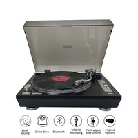 Platine Vinyle DJ Haut de Gamme à Entraînement Direct avec Bluetooth et Enregistrement USB sur PC