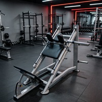Machine de presse à jambes à 45 degrés avec chargement par plaques, conçue pour cibler les quadriceps et assurer un entraînement sûr des jambes, idéale pour les centres de fitness et les studios.
