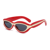Twooo T1105 tendance 2024 mode cadre ovale mignon décoration Y2k femmes lunettes de soleil