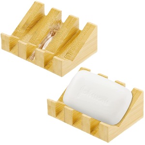Wooden <b>soap</b> <b>dish</b>, household <b>soap</b> holder, bathroom <b>bamboo</b> drain rack, kitchen sponge rack, solid wood handmade <b>soap</b> box - Product Image 2