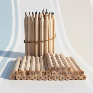 Promotional Small Raw Wood 3.5 Inch Golf Pencil Graphite HB Pencil For Children