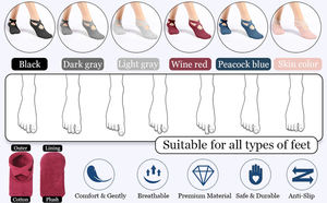 Chaussettes de yoga antidérapantes en promotion, chaussettes de Pilates, chaussettes à grip antidérapant pour femmes, pour Pilates, ballet, entraînement pieds nus avec sangles - Product Image 4