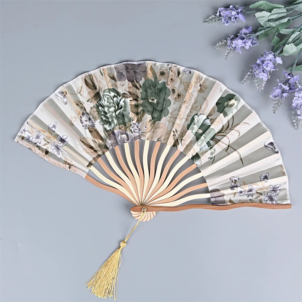 Cultura cinese stile antico regali in tessuto di seta Souvenir portatile danza pieghevole a mano di bambù ventagli pubblicitari ventaglio a mano
