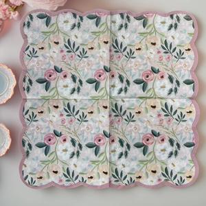 Tisu Serbet Sekali Pakai Motif Bunga Besar, Bahan Pulp Kayu Murni, Cetak Warna Hari Valentine, Pasokan Langsung Pabrik - Product Image 3