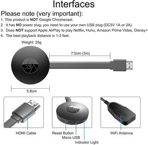 อะแดปเตอร์ส่งภาพไร้สาย OEM/ODM Anycast Streaming Stick สำหรับ Windows/Android/iOS/ ใช้ในธุรกิจและการศึกษา - Product Image 6