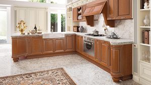 Conception modulaire naturelle classique de buffet de cerise en bois solide avec les colonnes romaines - Product Image 2